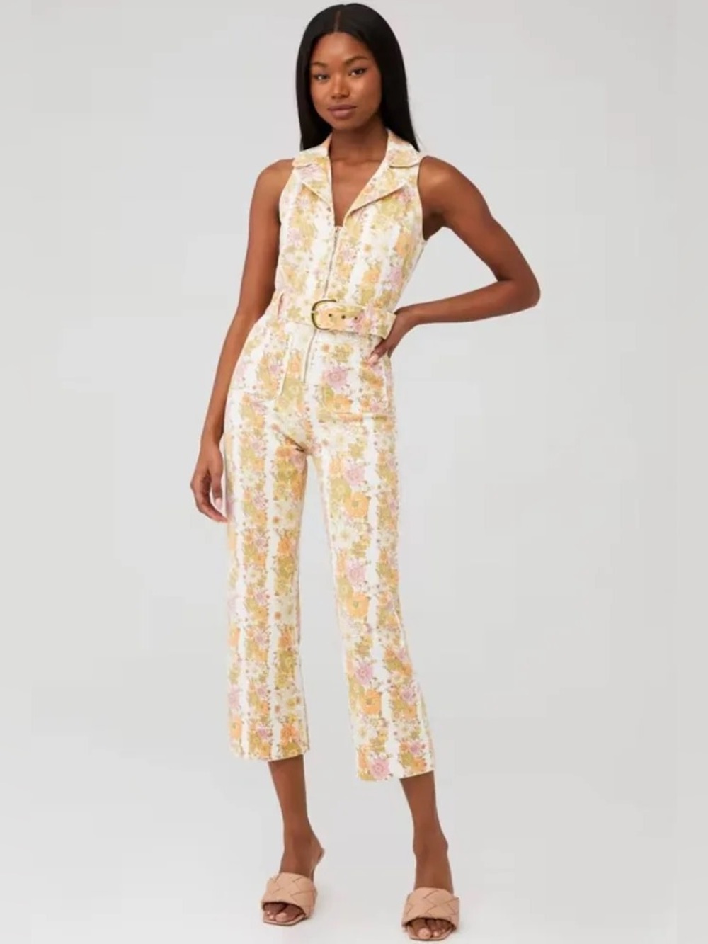Show Me Your Mumu Jacksonville Cropped Jumpsuit Floral Size XS
